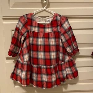 Red plaid baby Gap babydoll dress with diaper cover. Lined!